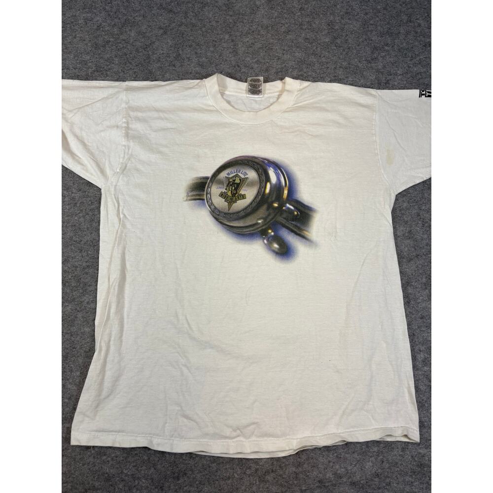 VINTAGE 90s Miller Lite Shirt Mens XL White Ride For The Arts Beer Promo Tee